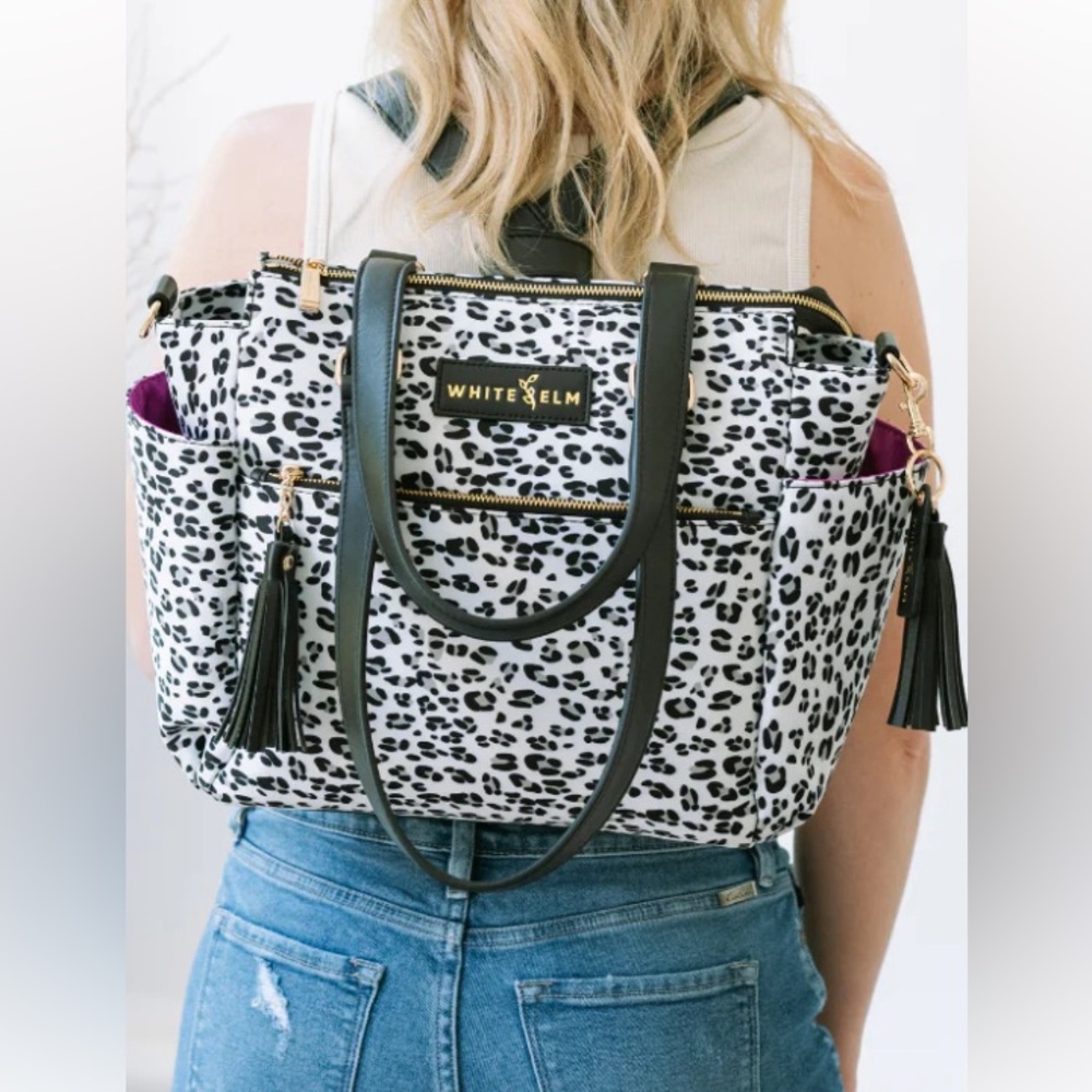 White Elm Leopard Print Tote - Black and White - Picture 2 of 12